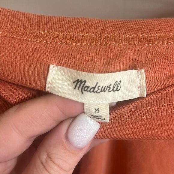 ✨Madewell Vintage Orange Crewneck Cotton Sz Medium T-Shirt✨ - Picture 4 of 5